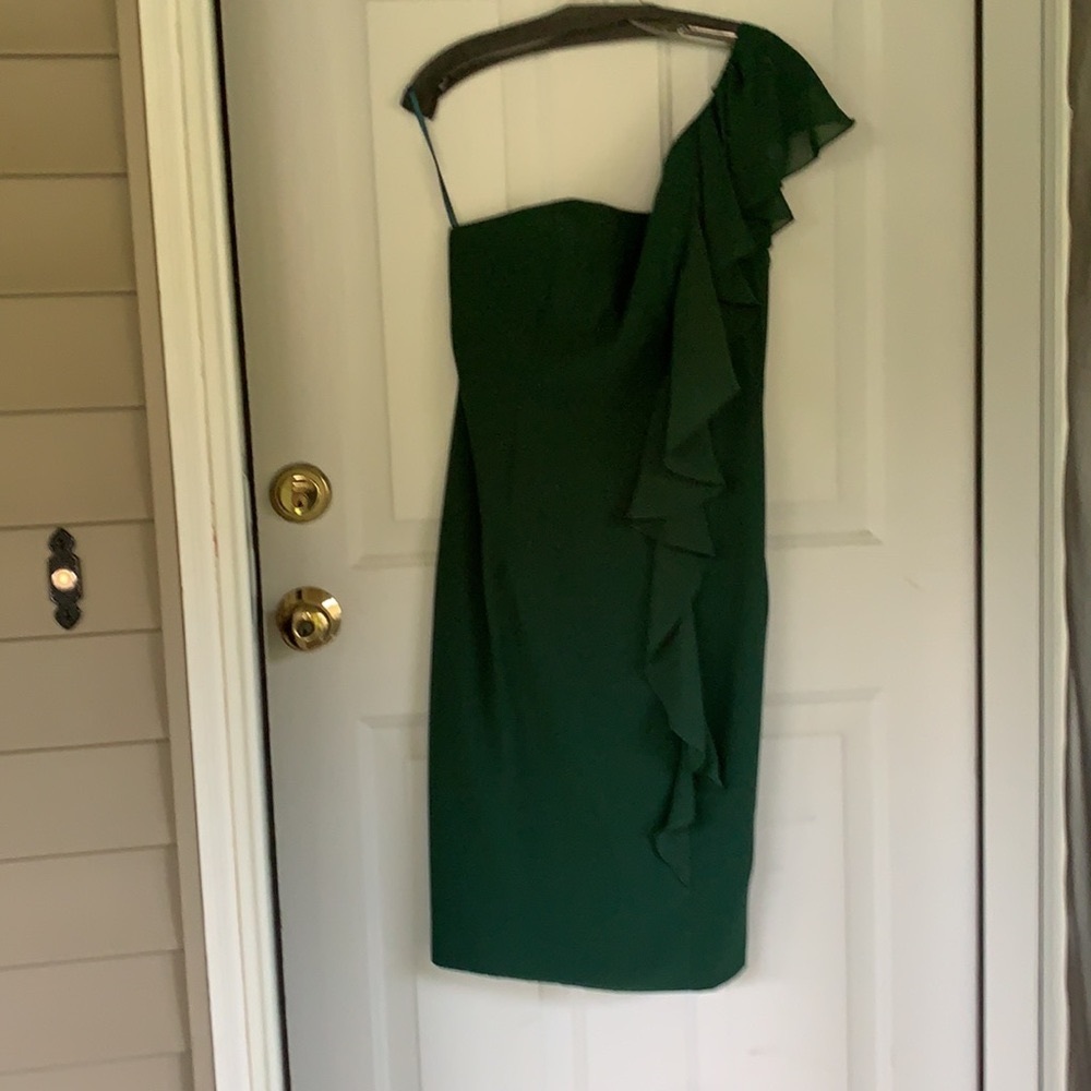 One Shouldered Ruffle Cocktail Dress